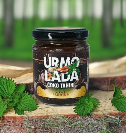 URMOLADA ČOKO TAHINI (urme, tahini, šargarepa, organski kakao, kopriva)